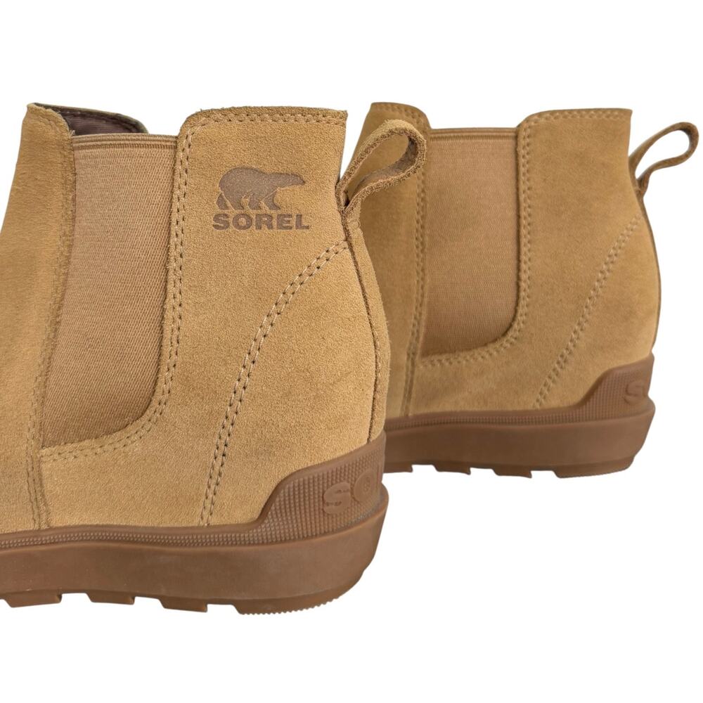 SOREL Evie II Wedge Chelsea Boot in Caribou Buff Gum Tan Suede Women’s 7.5 - Picture 4 of 12